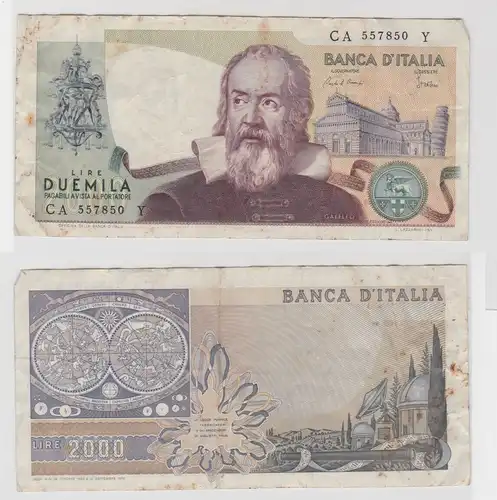 2000 Lire Banknote Italien Italia 1973 Pick 103 a (138417)