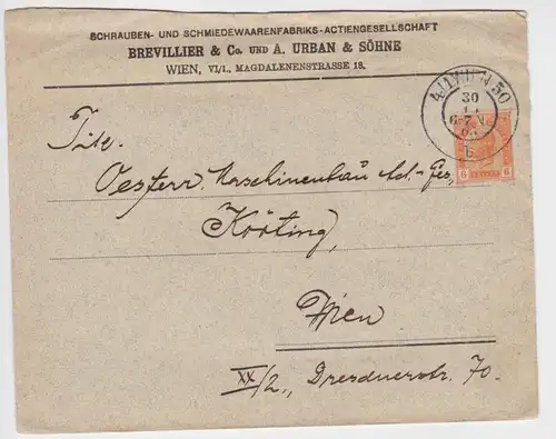 59484 Ganzsachenbrief Österreich Firmenkopf Schraubenfabrik Wien 1905