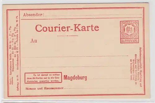 61816 Privatpost Ganzsachen Postkarte 2 1/2 Pfennig Courier Magdeburg vor 1900