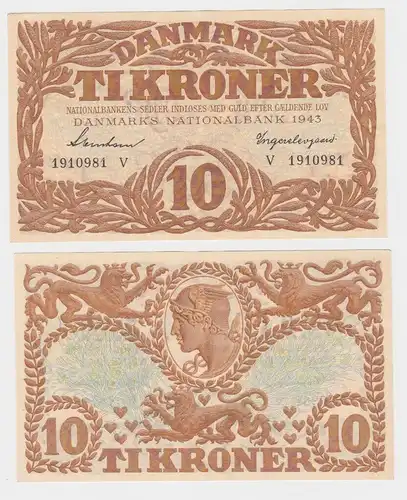 10 Kronen Banknote Dänemark 1943 Pick 31 (153381)