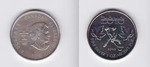 5 Dollar Silber Münze Canada Kanada Olympiade Vancouver 2010 (119686)