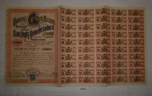 100 Pesos Aktie Mineral de Mazapil Negociacion Minera Mexiko 1936 (127065)