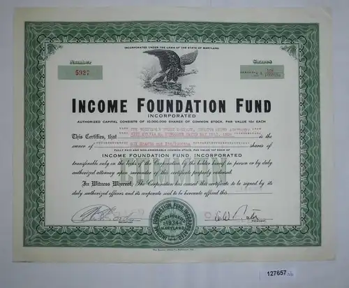 6 Stück Aktie Income Foundation Fund Maryland 25. September 1950 (127657)