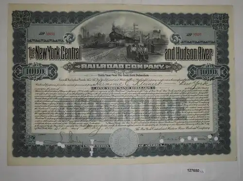 1000 Dollar Aktie The New York Central and Hudson River Railroad 1914 (127650)