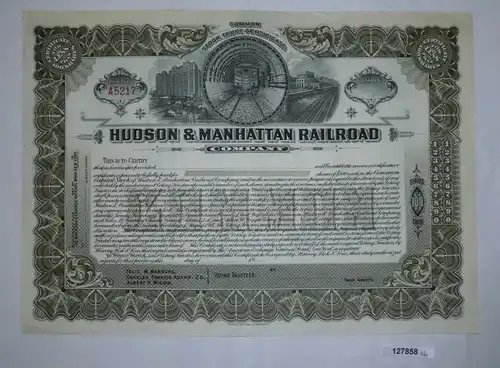 bis 100 Stück Aktie Hudson & Manhattan Railroad Company ungezeichnet (127858)