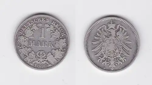 1 Mark Silber Münze Deutschland Kaiserreich 1876 C Jäger Nr.9 ss (157622)