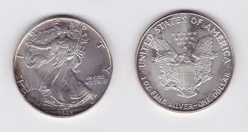 1 Dollar Silber Münze Silver Eagle USA 1993 1 Unze Feinsilber  (119555)