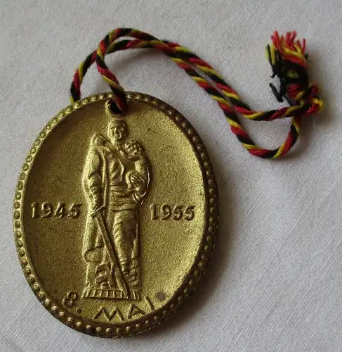 DDR Meissner Porzellan Medaille Tag der Befreiung 8. Mai 1945-1955 (117778)