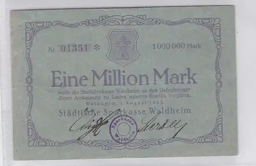 1 Million Mark Banknote städt. Sparkasse Waldheim 01.08.1923 (118871)