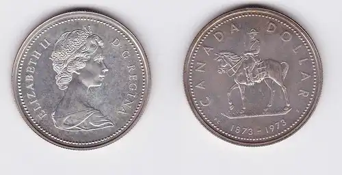 1 Dollar Silbermünze Kanada Berittene Nordwest Polizei 1873-1973 (118079)