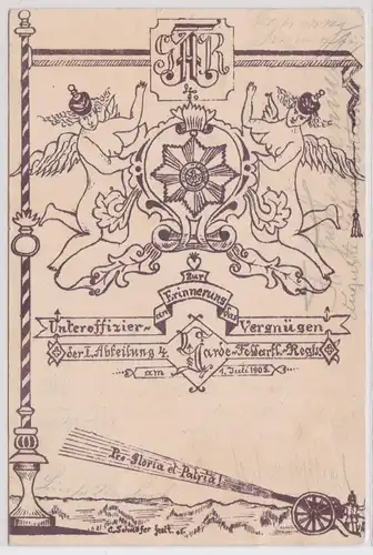 23198 Ak Berlin Unteroffiziersvergnügen 4.Garde Feldarttillerie Regiment 1905