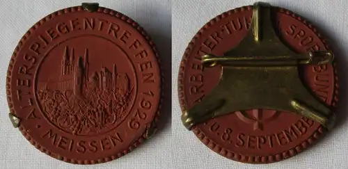 Porzellan Medaille Altersriegentreffen Meissen 1929 Arbeiter-Sportbund (162232)