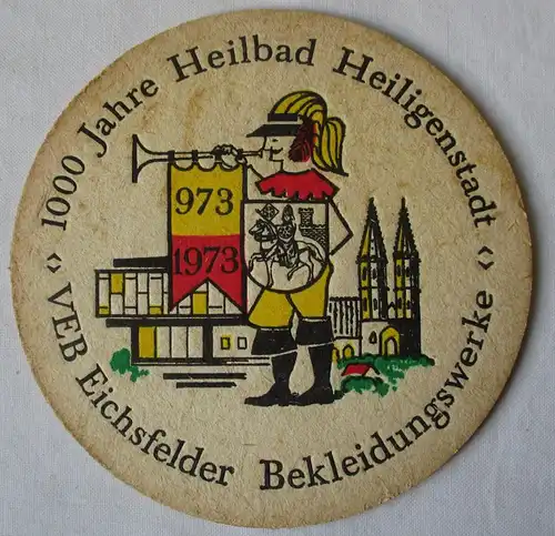 Bierdeckel DDR 1000 Jahre Heiligenstadt Eichsfelder Bekleidungswerke (162703)