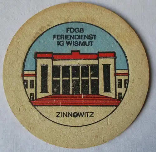 Bierdeckel DDR-Gebiet FDGB Feriendienst IG Wismut Zinnowitz (162692)