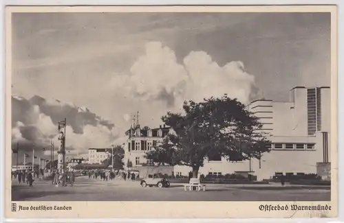 40925 Ak aus deutschen Landen - Ostseebad Warnemünde Kurhaus mit Strandpromenade