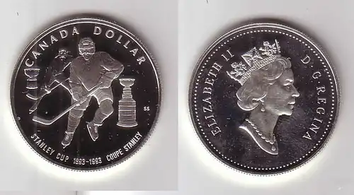 1 Dollar Silbermünze Kanada 100 Jahre Stanley Cup Eishockey 1993 (116873)