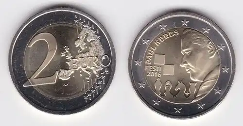 2 Euro Münze Estland 2016 Paul Keres Stgl. (128662)