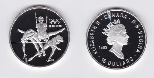 15 Dollar Silbermünze Kanada 100 Jahre Olympische Spiele 1992 (118562)