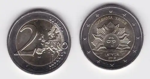 2 Euro Gedenkmünze Lettland 2019 Aufgehende Sonne Stgl. (122183)