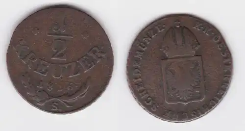 1/2 Kreuzer Kupfer Münze Österreich 1816 S ss (142805)
