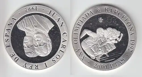 2000 Pesetas Silbermünze Spanien Olympiade Barcelona 1992, 1992 (114522)