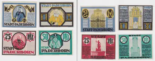 4 Banknoten Notgeld Platzanweisungen von Paderborn 10.11.1921 OVP (129116)