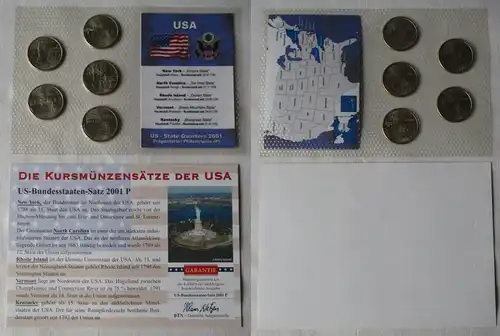 KMS Kursmünzensatz US State Quarters 2001 Philadelphia + Zertifikat (129863)