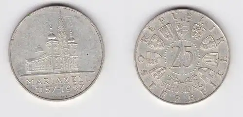 25 Schilling Silber Münze Österreich Mariazell 1957 f.vz (154491)