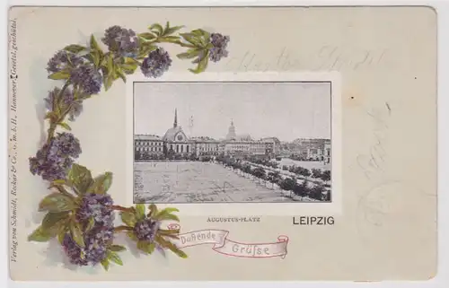 42939 Ak Duftende Grüße aus Leipzig Augustsuplatz 1908