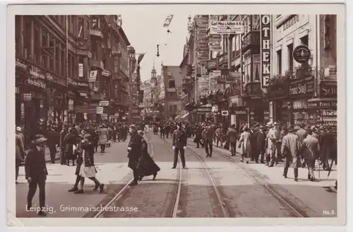44014 Ak Leipzig Grammatische Strasse mit Verkehr 1925