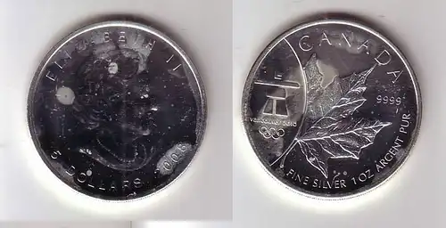 5 Dollar Silber Münze Kanada Meaple Leaf Olympiade 2008 1 Oz Feinsilber (108558)