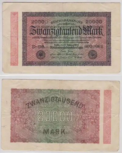 20000 Mark Banknote Berlin 20.9.1923 Rosenberg 84 c (154319)