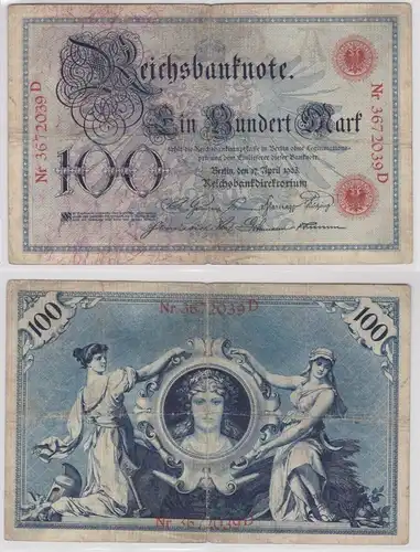 100 Mark Reichsbanknote Deutsches Reich 17.April 1903 (154412)