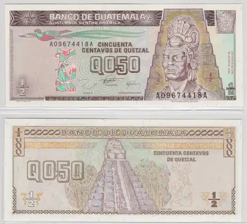 1/2 Quetzal Banknote Guatemala 1996 bankfrisch UNC Pick 96 (154520)