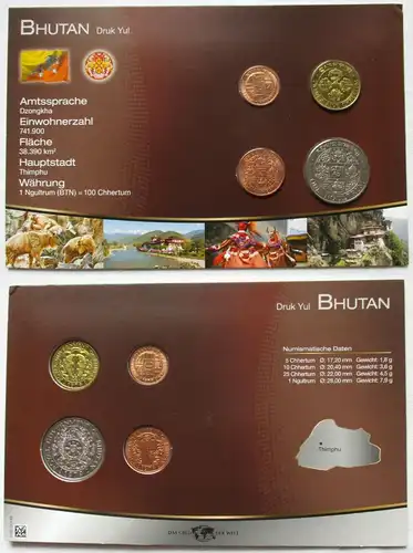KMS Das Geld der Welt Kursmünzensatz Bhutan 5 Chhertum - 1 Ngultrum (139651)