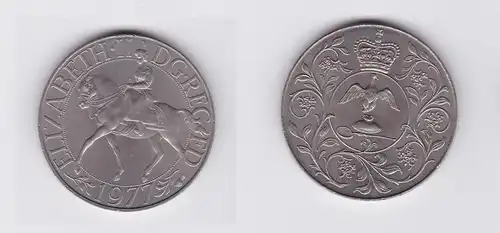 5 Schilling Crown Nickel Münze Großbritannien Thronjubiläum 1977 (119746)