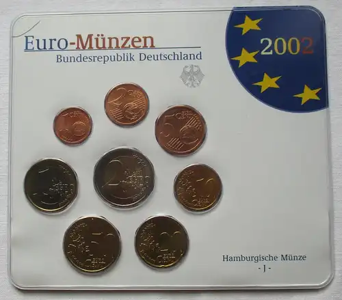 BRD KMS Kursmünzensatz Umlaufmünzenserie 2002 - J - Hamburg Stgl. (109561)