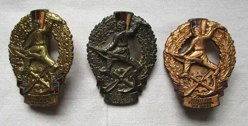 DDR Mehrkampfabzeichen der GST kompletter Satz Gold Silber Bronze (125434)