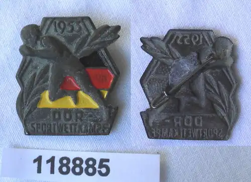 altes Blech Abzeichen DDR Sportwettkampf 1953 (118885)