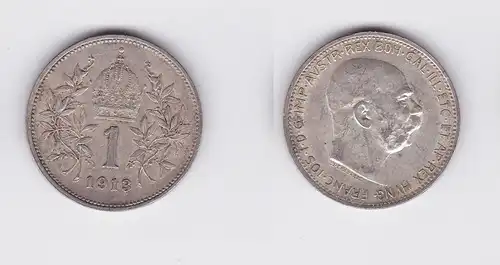 1 Krone Silber Münze Österreich 1913 (118619)