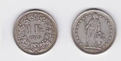 1 Franken Silber Münze Schweiz 1945 (117721)