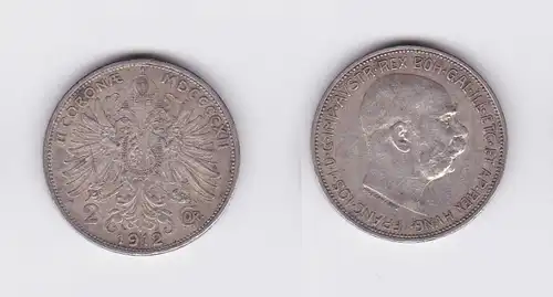 2 Kronen Silber Münze Österreich 1912 (117167)