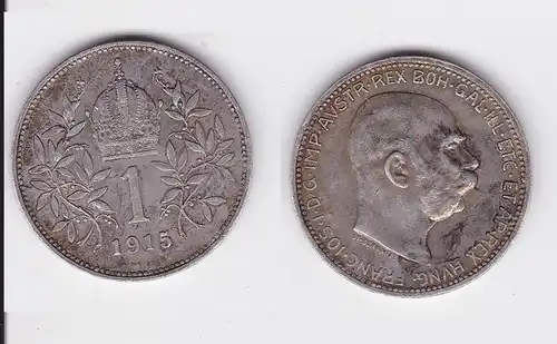 1 Krone Silber Münze Österreich 1915 (117689)