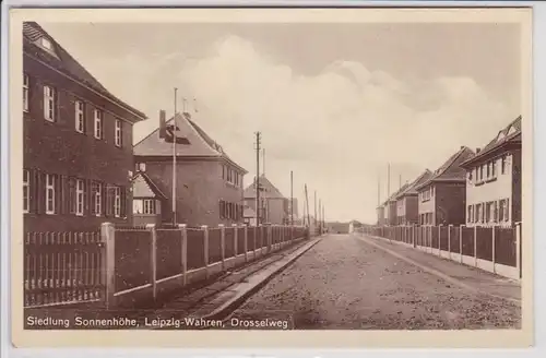 901312 Ak Leipzig Wahren Siedlung Sonnenhöhe Drrosselweg um 1930