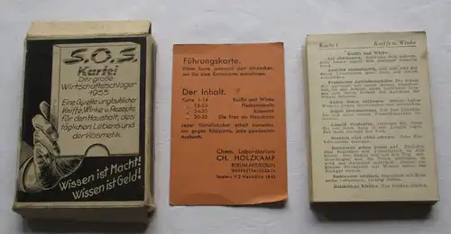 alte S.O.S. Kartei Der große Wirtschaftsschlager 1933 Ch. Holzmann (135856)