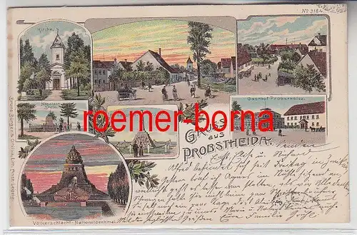 75841 Ak Lithografie Gruss aus Probstheida Gasthof usw. 1901