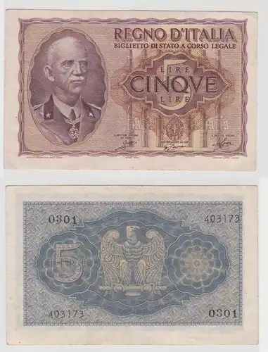 5 Lire Banknote Italien 1940 Pick 28 (138803)
