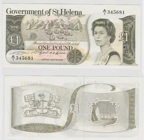 1 Pound Pfund Banknote Governement of St.Helena 1981 kassenfrisch UNC (113945)
