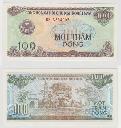 100 Dong Banknote Vietnam 1991 (1992) Pick 105 UNC (124140)