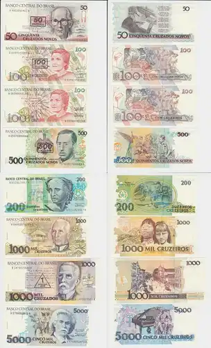 8 Banknoten Brasilien kassenfrisch (108093)